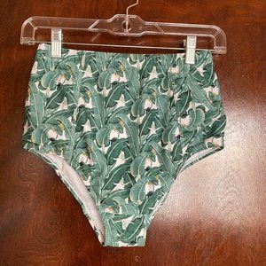 Modcloth High Waisted Leaf Print Bikini Bottoms